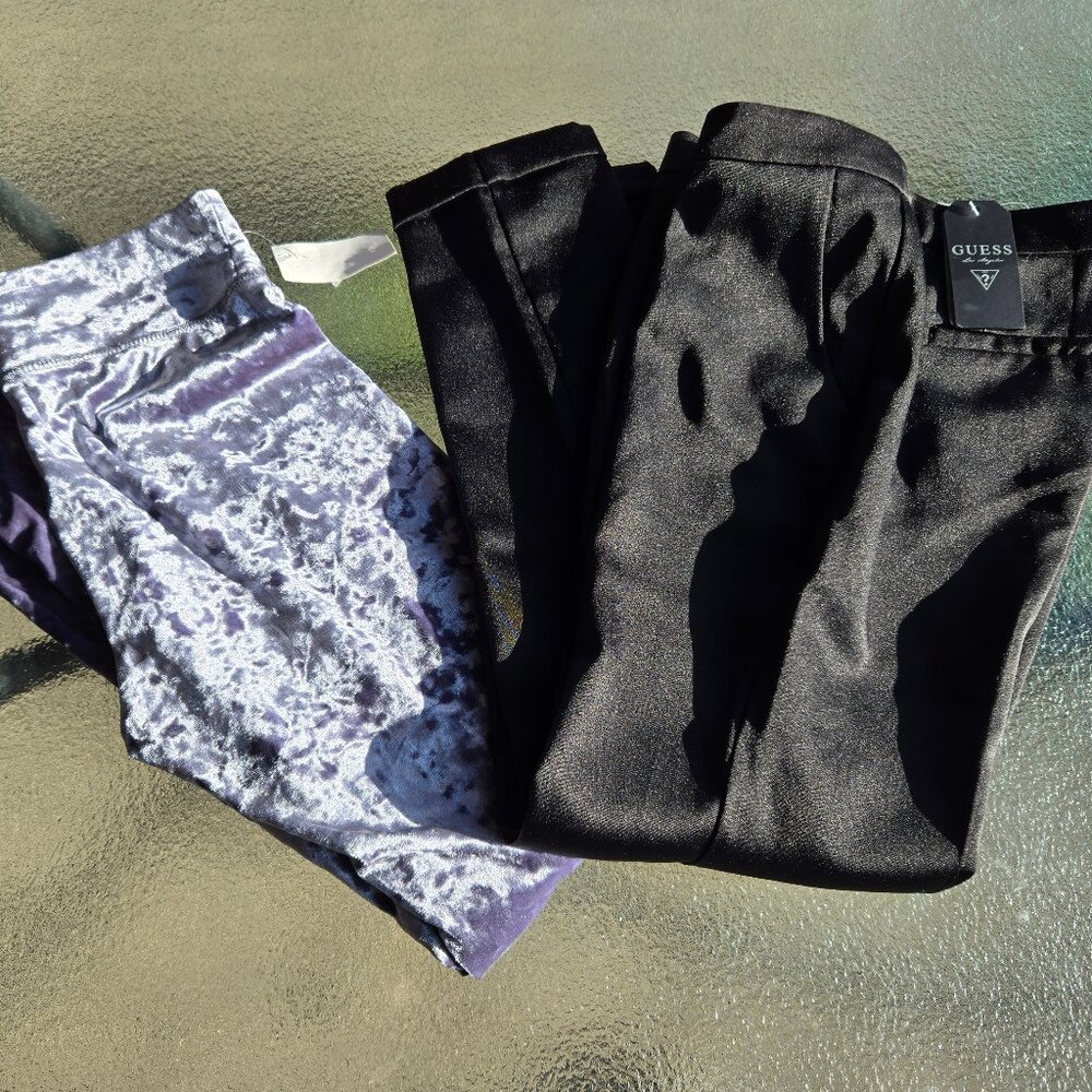 Guess Black Pants 98.00  & Crushed velvet skinny leggings both NWTS